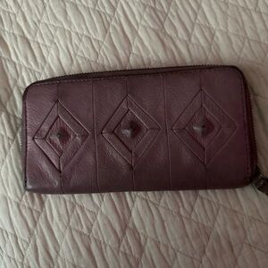 Purple Geometric Leather Wallet